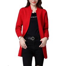 Load image into Gallery viewer, Spring Autumn Plus size Sweater Women Jacket Coat Loose Long knitt Cardigan Women's Shawl Low Round neck Cardigan Sweater A335