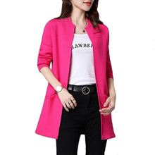 Load image into Gallery viewer, Spring Autumn Plus size Sweater Women Jacket Coat Loose Long knitt Cardigan Women's Shawl Low Round neck Cardigan Sweater A335