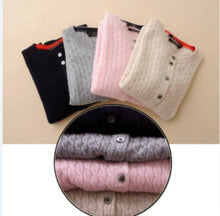 Load image into Gallery viewer, 2019 New Women's Cashmere Sweater Wool Round Neck Cardigan Autumn Winter Sweater Cardigan Long Sleeve Sweater Coat Women
