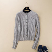 Load image into Gallery viewer, 2019 New Women's Cashmere Sweater Wool Round Neck Cardigan Autumn Winter Sweater Cardigan Long Sleeve Sweater Coat Women