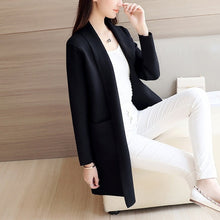 Load image into Gallery viewer, TIGENA Casual Long Cardigan Women with Pocket 2019 Autumn Winter Long Sleeve Sweater Cardigan Female Knitted Jacket Women Pink