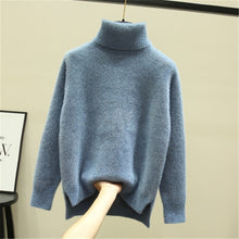 Load image into Gallery viewer, Autumn winter long sleeve pullover sweater women casual solid color turtleneck ladies wool sweaters za tops clothes women us2019