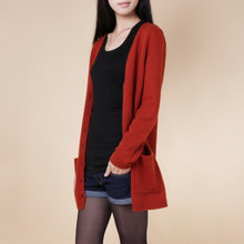 Load image into Gallery viewer, 2019 new cardigan women spring autumn long cardigan lady cashmere material loose sweater for female outerwear coat with pockets