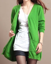 Load image into Gallery viewer, 2019 new cardigan women spring autumn long cardigan lady cashmere material loose sweater for female outerwear coat with pockets