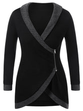 Load image into Gallery viewer, Rosegal Plus Size Shawl Collar Contrast Trim Cardigan Women Sweaters Fall Spring Casual Long Sleeves Pull Femme Ladies Sweater