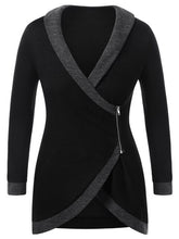 Load image into Gallery viewer, Rosegal Plus Size Shawl Collar Contrast Trim Cardigan Women Sweaters Fall Spring Casual Long Sleeves Pull Femme Ladies Sweater