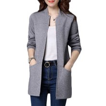 Load image into Gallery viewer, Spring Autumn Plus size Sweater Women Jacket Coat Loose Long knitt Cardigan Women's Shawl Low Round neck Cardigan Sweater A335