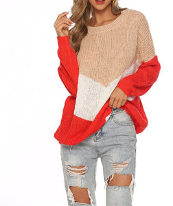 Sweaters women winter Pullover 2019 jumpers knitted clothes fashion Women Stitching loose knitting sweater women's