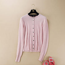 Load image into Gallery viewer, 2019 New Women's Cashmere Sweater Wool Round Neck Cardigan Autumn Winter Sweater Cardigan Long Sleeve Sweater Coat Women
