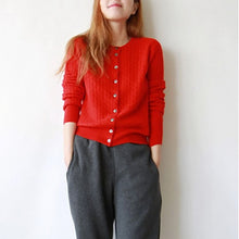 Load image into Gallery viewer, 2019 New Women's Cashmere Sweater Wool Round Neck Cardigan Autumn Winter Sweater Cardigan Long Sleeve Sweater Coat Women
