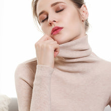 Load image into Gallery viewer, Autumn and Winter New Cashmere Sweater Women High Collar Pullover Fashion Sweater Warm Bottom Sweater
