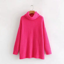 Load image into Gallery viewer, Oversize Turtleneck Knitted Women's Sweater Pullovers Long Batwing Sleeve Winter Solid Women Sweaters 2020 Loose Basic Jumper

