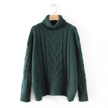 Load image into Gallery viewer, Winter Thick Turtleneck Chunky Oversized Warm Sweaters for Women 2019 Long Sleeve Solid White Cable Knit Pullover Tops One Size
