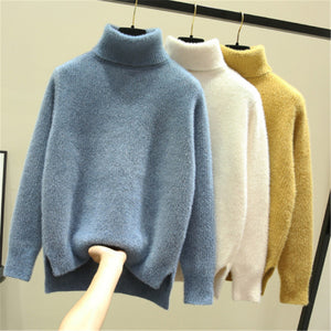 Autumn winter long sleeve pullover sweater women casual solid color turtleneck ladies wool sweaters za tops clothes women us2019