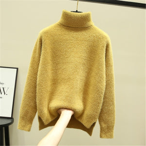 Autumn winter long sleeve pullover sweater women casual solid color turtleneck ladies wool sweaters za tops clothes women us2019