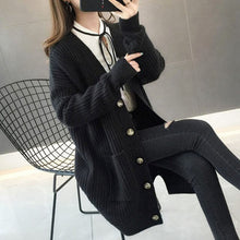 Load image into Gallery viewer, 2019 Autumn/winter Fashion Women Cardigans Casual Solid Long Women Cardigan Long Sleeve Button Sweater Women 5784 50
