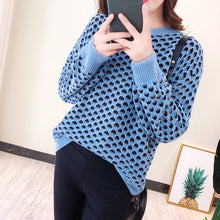 Load image into Gallery viewer, Chenille sweater women's pullover autumn 2019 loose lazy avocado green thick wool velvet knitted top
