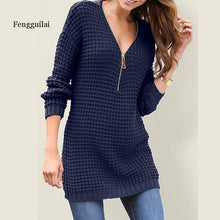 Load image into Gallery viewer, Women V-neck Long Pullover Sweater  Autumn Winter  New Solid Basic Knitted Sweater Female Fashion Casual Knitwear
