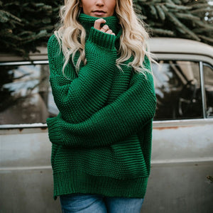 Women Turtleneck Sweaters Autumn Winter 2018 Pull Jumpers European Casual Twist Warm Sweaters Female oversized sweater Pull