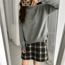 Load image into Gallery viewer, Geometric Face Winter Turtleneck Women Pullover Sweater Long Sleeve Loose Female Knitting Jumper Sweater Slim Ladies Sweater
