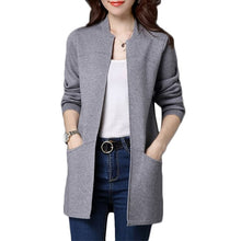 Load image into Gallery viewer, Spring Autumn Plus size Sweater Women Jacket Coat Loose Long knitt Cardigan Women&#39;s Shawl Low Round neck Cardigan Sweater A335
